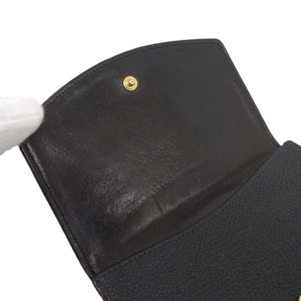 CHANEL Authentic Black Caviar Leather Logo Wallet - Picture 6 of 7